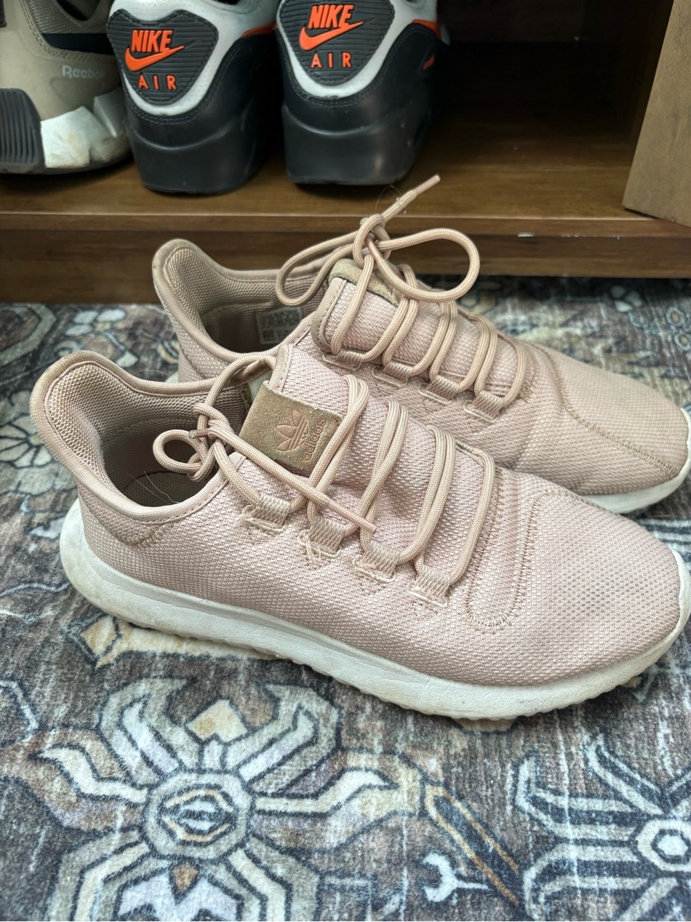 adidas Blush Pink Knit Lace-Up Sneakers